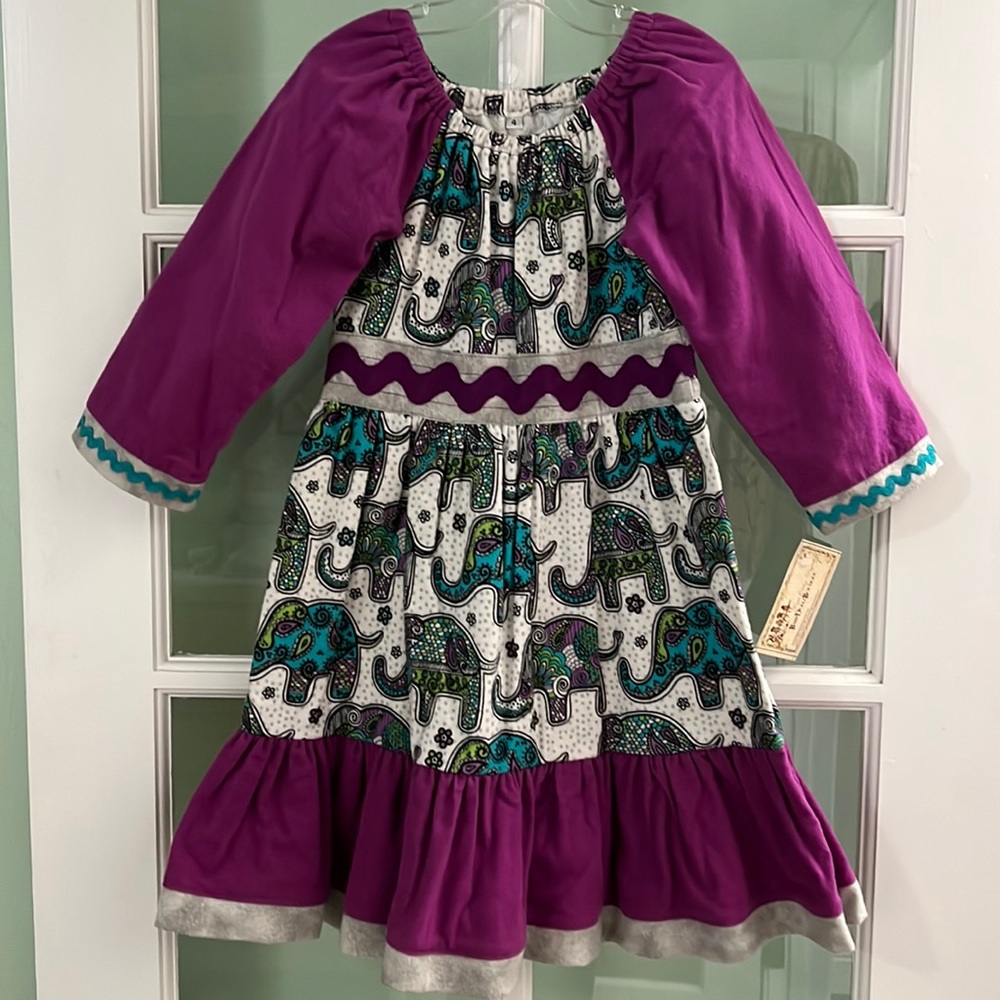 New handmade girls’ flannel dress, size 4